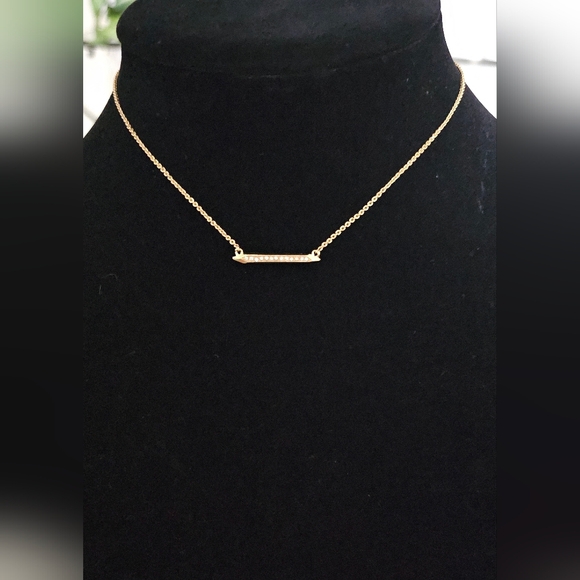 Stella & Dot Jewelry - Stella & Dot Gold Bar Choker Necklace with Rhinestones | Minimalist Layering Jew